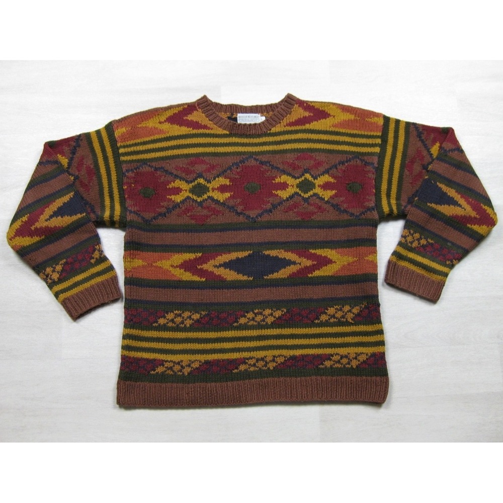 Vintage 90s Banana Republic Safari & Travel Sweater Men's (L) Aztec Southwest